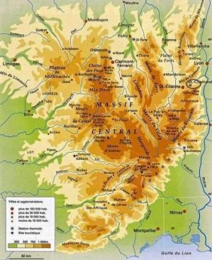 Massif central carte